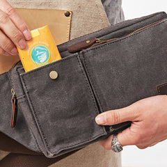 Canvas Mens Fanny Pack Canvas Waist Bag Small Canvas Chest Bag for Men - iwalletsmen