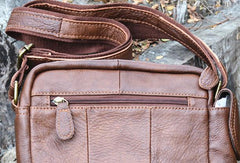 Genuine Leather Mens Small Messenger Bag Cool Crossbody Bags for men - iwalletsmen