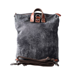 Vintage Canvas Leather Travel Bag Mens Backpack Canvas Canvas School Bag for Men - iwalletsmen