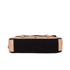 Black Canvas Leather Mens Side Bag Messenger Bags Navy Blue Canvas Courier Bags for Men - iwalletsmen