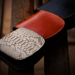Handmade Leather Bifold Mens billfold Wallet Cool Slim Wallet Biker Wallet for Men