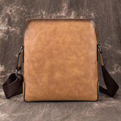 Vintage Coffee LEATHER MEN'S Small Side bag Brown Vertical Phone Bag MESSENGER BAG Courier Bag FOR MEN - iwalletsmen