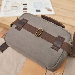 Mens Canvas Gray Cool Messenger Bag Side Bag Canvas Handbag for Men - iwalletsmen