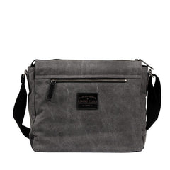 Fashion Canvas Leather Mens Side Bags Messenger Bags Khaki Canvas Courier Bag for Men - iwalletsmen