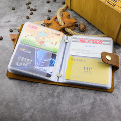 RFID Leather Mens Small Brown Wallet Cardholder Wallet Dark Coffee Front Pocket Wallets for Men - iwalletsmen