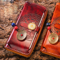 Handmade Leather Mens Chain Biker Wallet Cool Leather Wallet Long Phone Wallets for Men - iwalletsmen