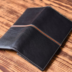 Handmade Leather Mens Cool Slim Leather Wallet Men Small Wallets Bifold for Men