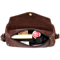 Cool Brown Leather Mens Bucket Courier Bag Side Bag Brown Postman Bag Messenger Bag For Men - iwalletsmen