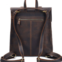 Cool Brown Leather Mens Backpack School Backpack Satchel Backpack for Men - iwalletsmen
