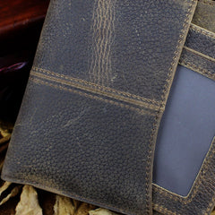 Handmade Leather Mens Cool Slim Leather Wallet Men billfold Wallets Bifold for Men
