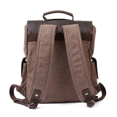 Mens Canvas Leather Backpack Canvas Travel Backpack Canvas School Backpacks for Men - iwalletsmen