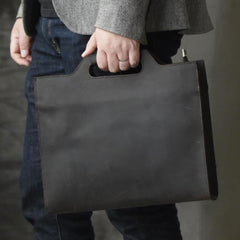 Genuine Leather Mens Cool Clutch Wristlet Bag Briefcase Work Bag Business Bag for men