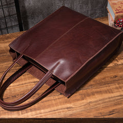 Cool Handmade Leather Mens Tote Bag Cool Messenger Tote Bag Handbag for men - iwalletsmen