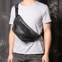 Black MENS LEATHER Brown FANNY PACK FOR MEN BUMBAG WAIST BAGS Chest Bag For Men - iwalletsmen