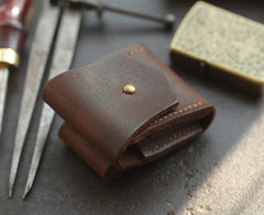 Brown Handmade Leather Mens Zippo Lighter Case With Belt Loop Zippo  Standard Lighter Holders For Men - iwalletsmen