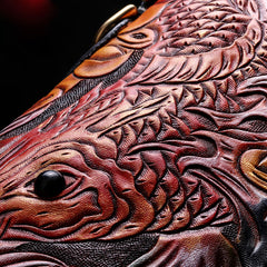 Handmade Leather Carp Mens Chain Biker Wallet Cool Leather Wallet With Chain Wallets for Men