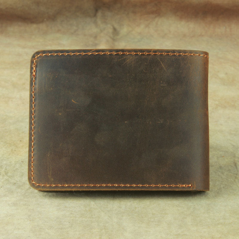 Vintage Mens Leather Slim Bifold Small Wallet Cool billfold Slim Small Wallet for Men - iwalletsmen