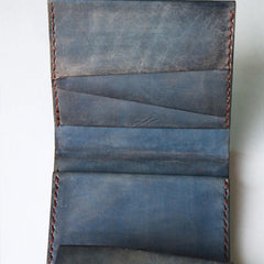 Handmade Vintage Leather Mens Small Bifold Wallet Cool billfold Wallet for Men - iwalletsmen