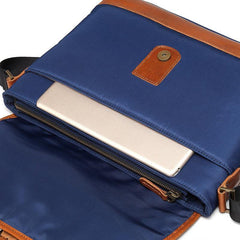 Blue Nylon Leather Mens Casual Side Bag Small Messenger Bags Casual Courier Bags for Men - iwalletsmen