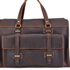 Cool Leather Mens Large Vintage Overnight Bag Weekender Bag Travel Bags For Men - iwalletsmen