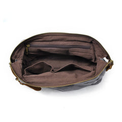 Cool Canvas Leather Mens Zipper Wristlet Bag Vintage Clutch Zipper Bag for Men - iwalletsmen