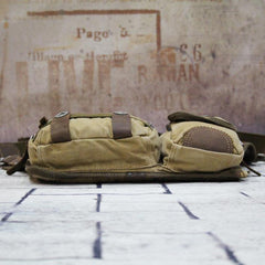 Canvas Mens Chest Bag Khaki Waist Bag Black Canvas Fanny Pack For Men - iwalletsmen