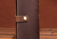 Handmade Cool Leather Wallets Long Leather Wallet Bifold Long Wallet For Men - iwalletsmen