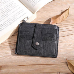 Leather Mens Card Wallets Cool Card Holders Card Holder Wallet Black Front Pocket Wallet For Men - iwalletsmen