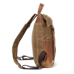 Cool Waxed Canvas Leather Mens Backpack Canvas Travel Backpacks Canvas School Backpack for Men - iwalletsmen