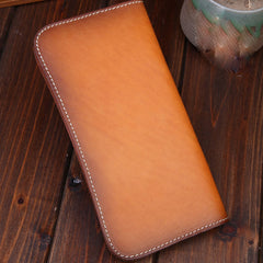 Handmade Leather Mens Clutch Wallet Cool Leather Wallet Long Phone Wallets for Men