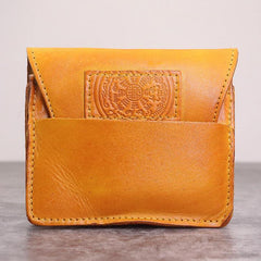 Brown Leather Men Card Holder Wallet Leather Card Holder Slim Wallet with Coin Pocket For Men - iwalletsmen
