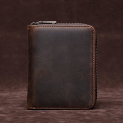 Brown Mens Leather Billfold Cards Wallets Zip Cards Wallet Card Wallet Lot of Cards Wallet for Men - iwalletsmen