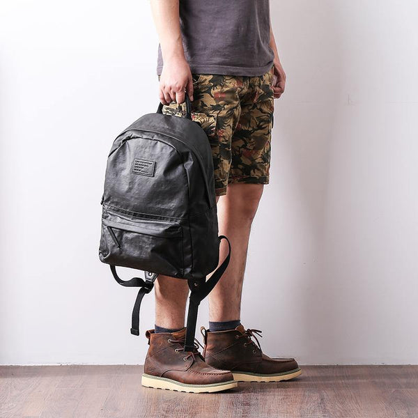 Cool Black Nylon Backpack Men's 14 inches Waterproof Backpack School Backpack For Men - iwalletsmen