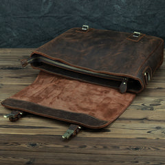 Vintage Brown Leather Mens 15 inches Laptop Work Bag Handbag Briefcase Shoulder Bags Business Bags For Men - iwalletsmen