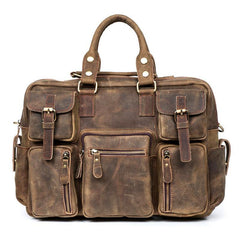 Black Cool Leather Mens Weekender Bag Shoulder Travel Briefcase Duffle Bag Light Brown luggage Bag for Men - iwalletsmen