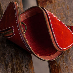 Handmade Leather Tooled Mens Cool Car Key Wallet Coin Wallet Pouch Car KeyChain for Men