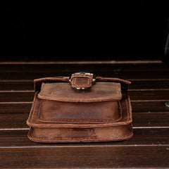 Vintage Brown Leather Men's Belt Pouch Cell Phone Holster Waist Bag For Men - iwalletsmen