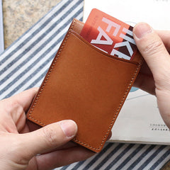 Cool Leather Mens license Wallet Front Pocket Wallets Small License Holder for Men - iwalletsmen