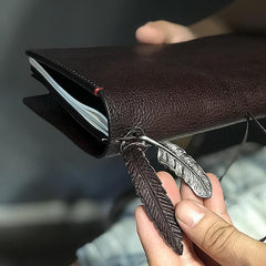 Fashion Leather Black Mens Travel Wallet Notebook Bifold Long Wallet Passport Wallet for Men - iwalletsmen