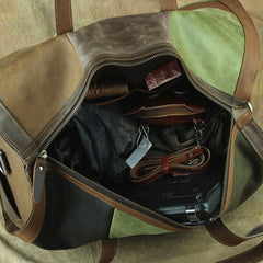 Vintage Green Leather Men's Weekender Bag Travel Bag Overnight Bag For Men - iwalletsmen