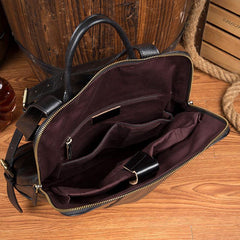 Casual Black Mens Leather 15-inch Computer Backpack Brown Travel Backpack School Backpack for men - iwalletsmen