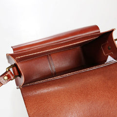 Cool Leather Mens Tan Messenger Bag Side Bag Small Shoulder Bag for Men - iwalletsmen
