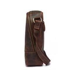 Cool Leather Men's Small Tablet Messenger Bag Small Side Bag Small Shoulder Bag For Men - iwalletsmen
