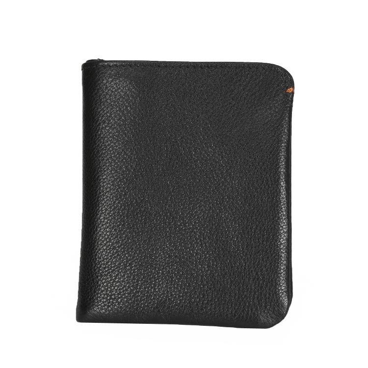 Leather Men's Billfold Wallet Bifold Small Wallet Black Slim Wallet Front Pocket Wallet For Men - iwalletsmen