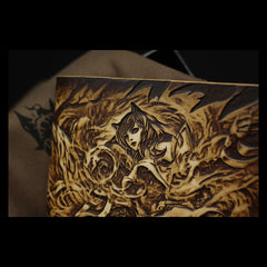Handmade Leather Tooled League of Legends LOL Ahri the Nine-Tailed Fox Mens billfold Wallet Cool Leather Wallet Slim Wallet for Men