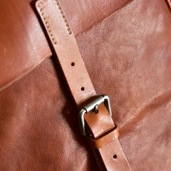 Handmade Leather Mens Women Cool Backpack Sling Bag Large Brown Travel Bag Hiking Bag for men
