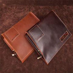 Dark Brown MENS LEATHER SLIM CLUTCH ENVELOPE BAG CLUTCH BAG FOR MEN - iwalletsmen