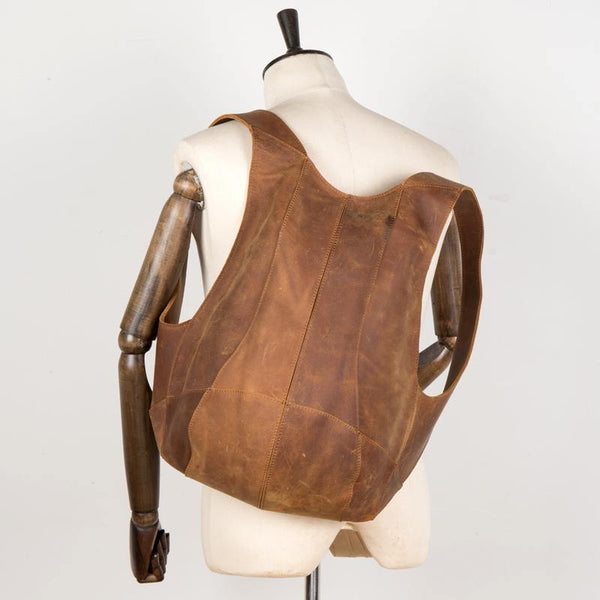 Cool Brown Leather Mens 13 inches Sport Backpack School Backpack Travel Backpack for Men - iwalletsmen