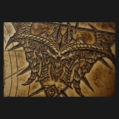 Handmade Leather Tooled Diablo3 Mens billfold Wallet Cool Leather Wallet Slim Wallet for Men