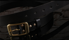 Handmade Genuine Custom Leather Mens Leather Men Black Belt for Men